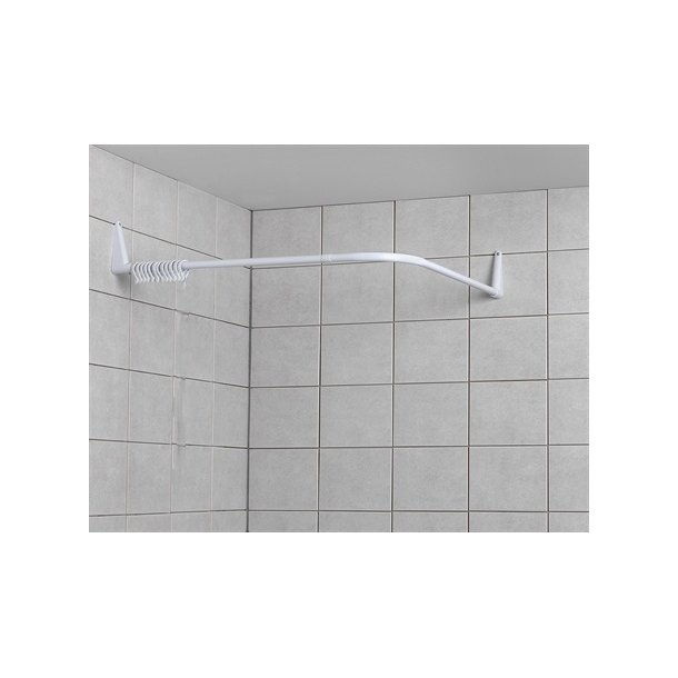 Erica2000 Vinkelforh�ngstang 70x160 cm til kar, Hvid