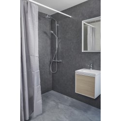 Profil2001 Flad skinne 8x25mm. 180cm lige, komplet / hvid