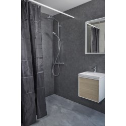 Profil2001 Flad skinne 8x25mm. 180cm lige, komplet / hvid