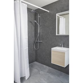 Profil 5001 Flad skinne 15x33mm. 180cm lige, komplet - Hvid