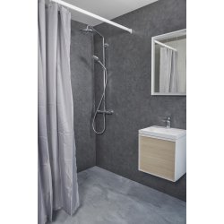 Profil 5001 Flad skinne 15x33mm. 180cm lige, komplet - Hvid