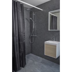 Profil 5001 Flad skinne 15x33mm. 180cm lige, komplet - Hvid