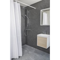 Profil 5001 Flad skinne 15x33mm. 180cm lige, komplet - S�lv