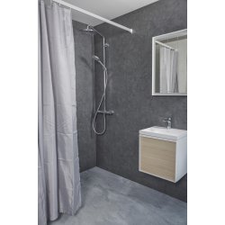 Profil 5001 Flad skinne 15x33mm. 180cm lige, komplet - S�lv