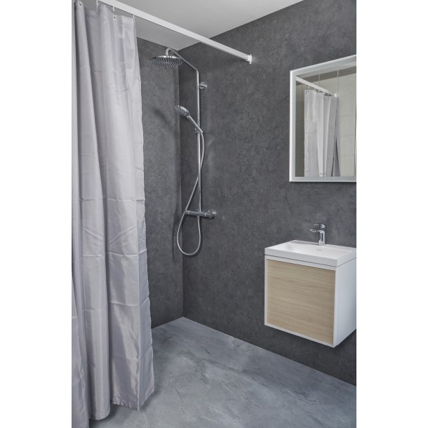 Profil 5001 Flad skinne 15x33mm. 180cm lige, komplet - S�lv