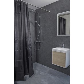 Forh�ngstang rustfrit st�l 200cm med 2 v�gflanger