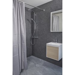 Forh�ngstang rustfrit st�l 200cm med 2 v�gflanger