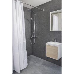 Forh�ngstang rustfrit st�l 200cm med 2 v�gflanger