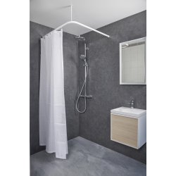 Profil2001 FladSkinne 8x25mm 100x100cm vinkel m.loftst�tte - Hvid