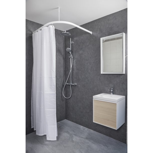 Profil 5001 Flad skinne 15x33mm 90x90cm vinkel incl. loftst�tte - Hvid