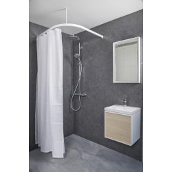 Unicolor Milj� badeforh�ng i hotelkvalitet, hvid i 20 st�rrelser fra -