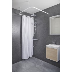 Profil2001 FladSkinne 8x25mm U:90x100x90cm m.2 loftst�tter. Hvid