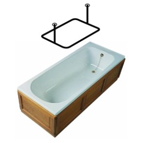 360 Forhngstang i rustfrit stl 100x100cm m. 2 loftsttter.