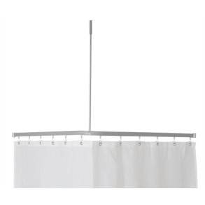 Profil2001 Flad skinne 8x25mm. 90x90cm vinkel m.loftsttte, Slv.