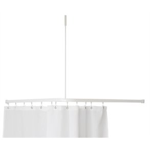 Profil2001 FladSkinne 8x25mm 100x100cm vinkel m.loftsttte - Hvid