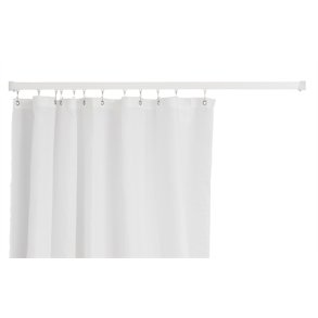 Profil2001 Flad skinne 8x25mm. 180cm lige, komplet / hvid