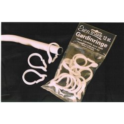 Erica2000 12 stk pose Gardinringe i flot design. Hvid