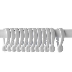 Erica2000 12 stk pose Gardinringe i flot design. Hvid