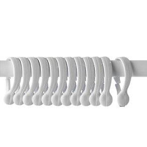 Erica2000 12 stk pose Gardinringe i flot design. Hvid