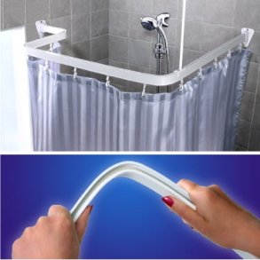 BEND-IT bj-selv-stangen, komplet m.gardinringe, 200cm. Hvid