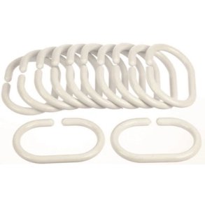 Gardinringe model C, hvid. 12-stk poser.