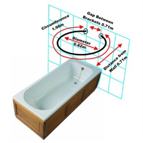 Forhngstang rustfrit stl Cirkel :82cm m.specialflanger