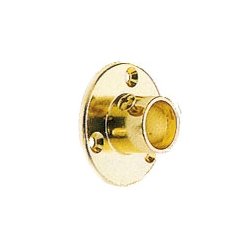 Flangestang 200cm m.2 dybe flanger og 12 kromringe. Messing