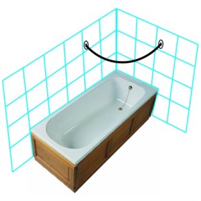 Forhngstang rustfrit stl Kvartcirkel R:98cm m.specialflanger