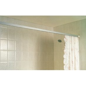 Easy Glider luksus profil til badeforhng, hvid/slv.