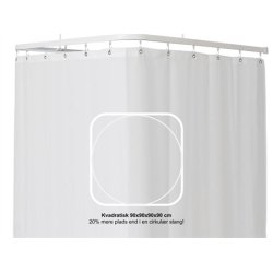 Profil2001 til badeforhng - pris fra DKK 284 Hvid 90 x 90 x 90 x 90 cm (kvadratisk)
