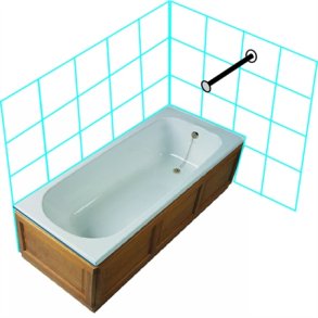 Forhngstang rustfrit stl frithngende 50cm kompl.m.flange