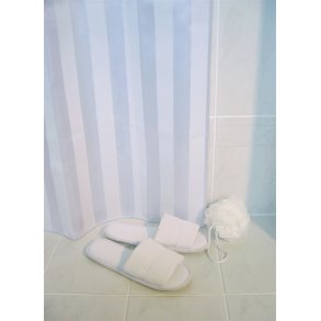 Jacquardv�vet badeforh�ng, B:180 x H:180 cm. Hvid/hvid.