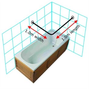 Forhngstang rustfrit stl 100x100cm med 2 vgflanger.