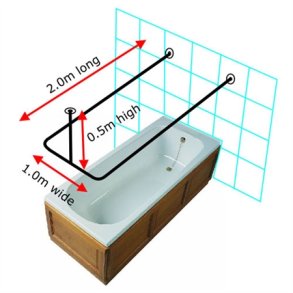 Forhngstang rustfrit stl 200x100x200cm m.flanger/loftttte