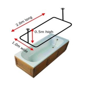 360 Forhngstang i rustfrit stl 100x200cm m.2 loftsttter