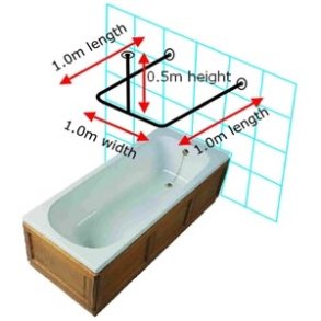 Forhngstang rustfrit stl 100x100x100cm m.flanger/loftttte